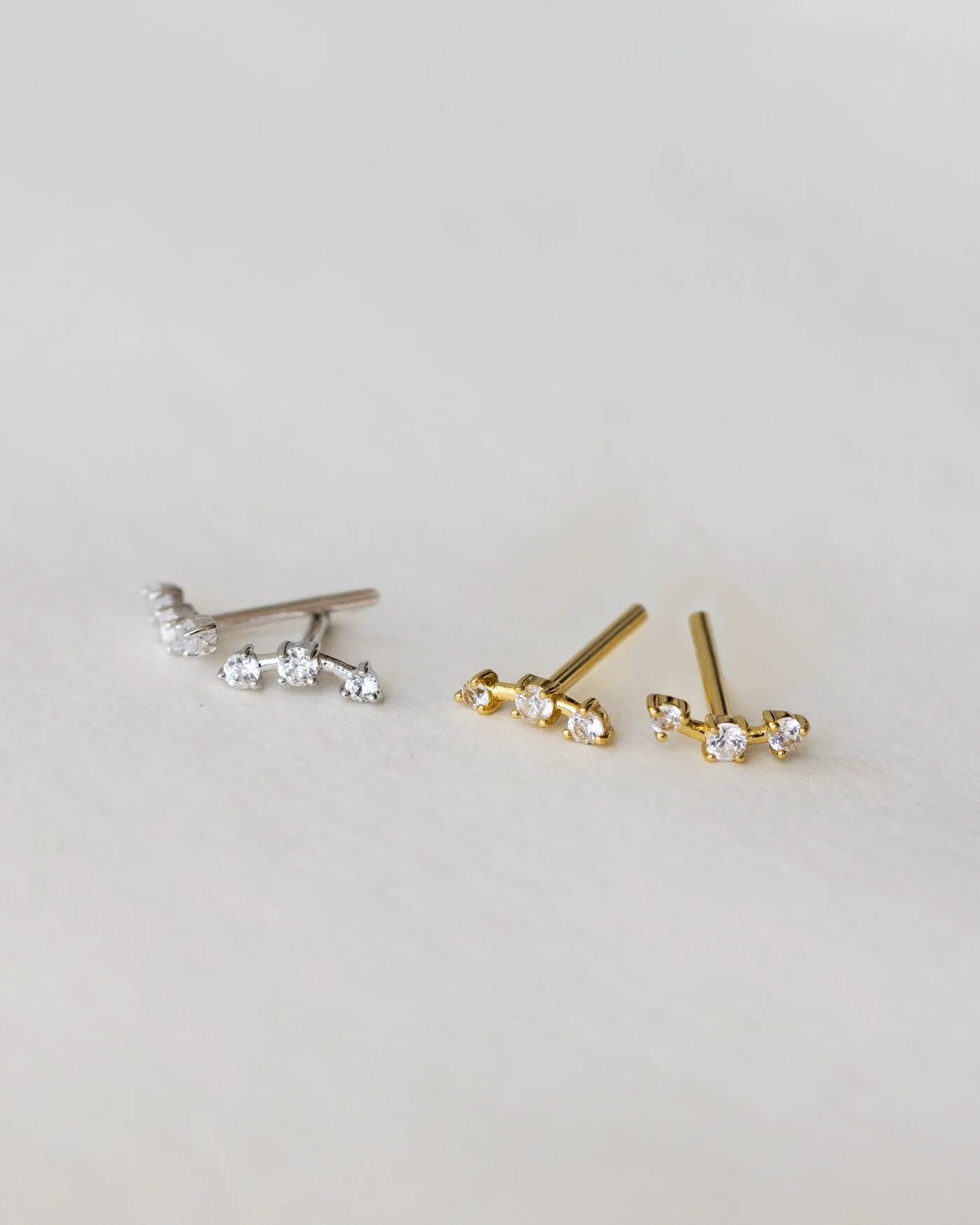 Astra White Sapphire Bar Studs