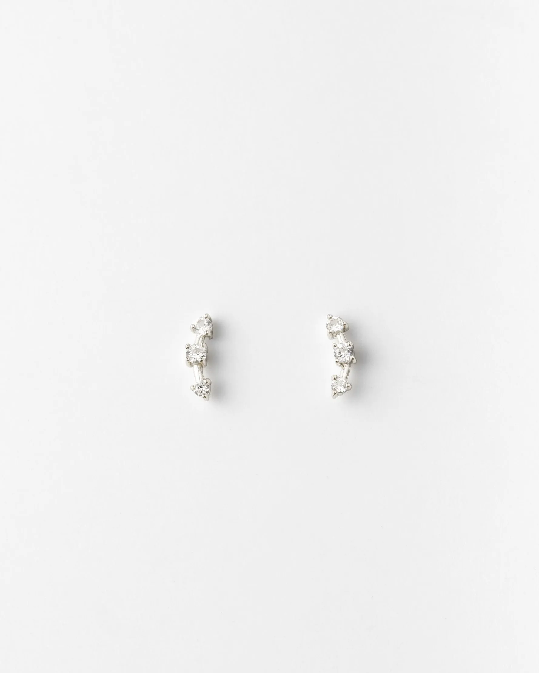 Astra White Sapphire Bar Studs