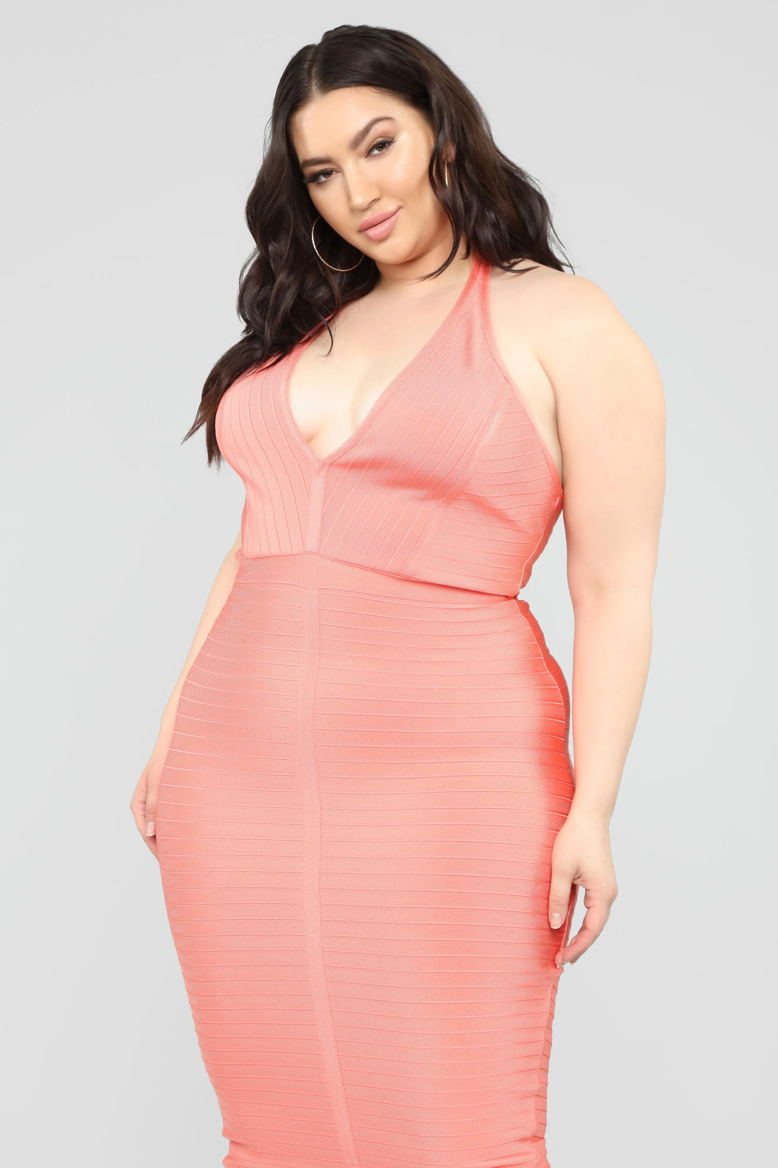 Bandage My Heart Midi Dress - Coral