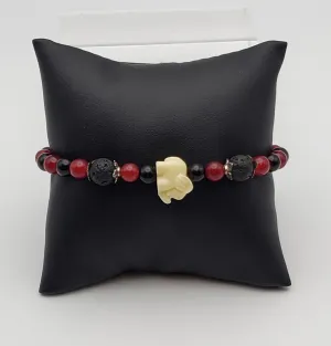 Beaded Stretch Bracelet with Elephant Charm