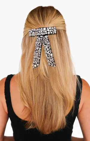 Bejeweled Hair Bow ~ Black Rhinestone