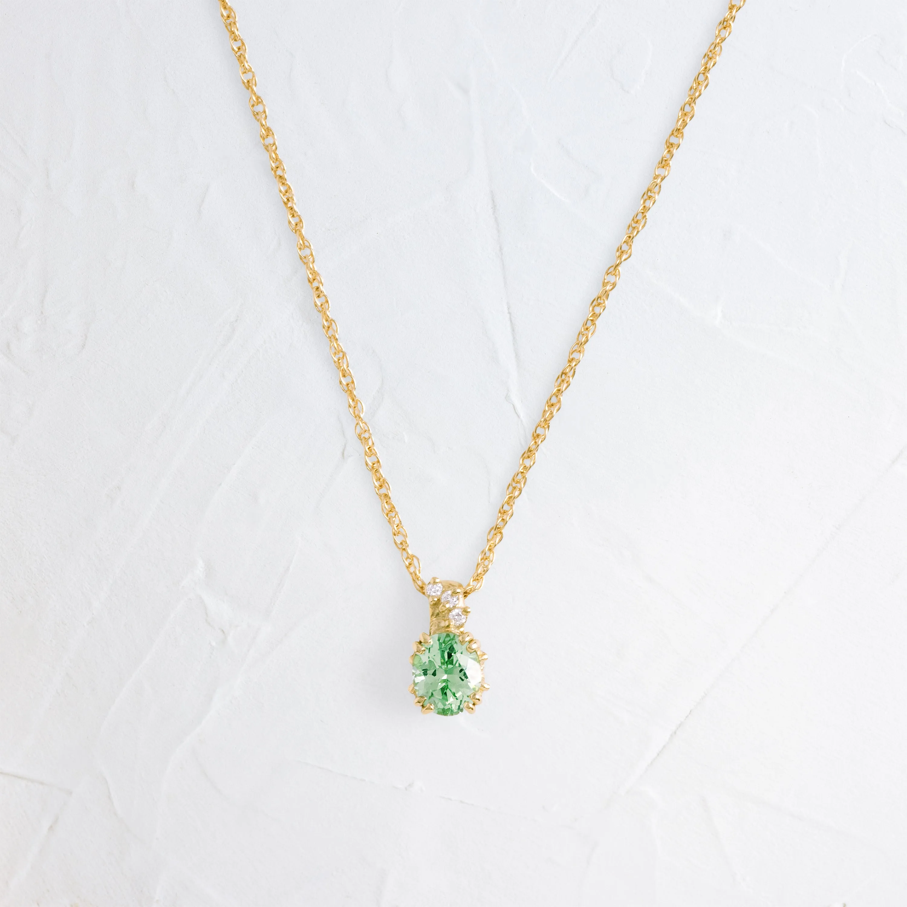 Bewilder Necklace, 0.34ct. Mint Green Tourmaline - OOS