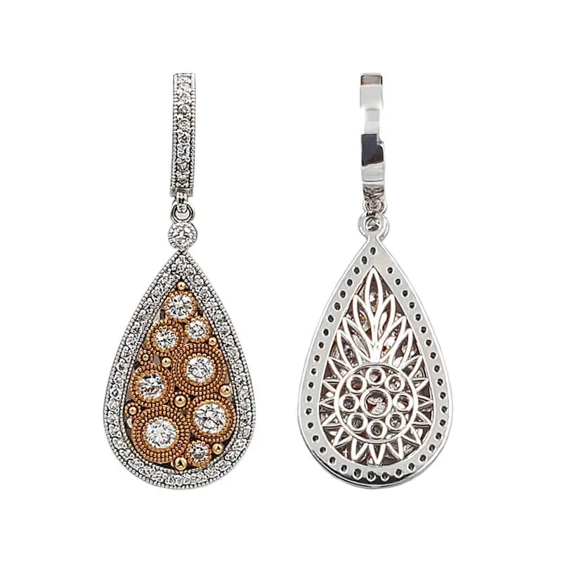 Bijan Fere 18K White & Rose Gold Diamond Earrings BF4847