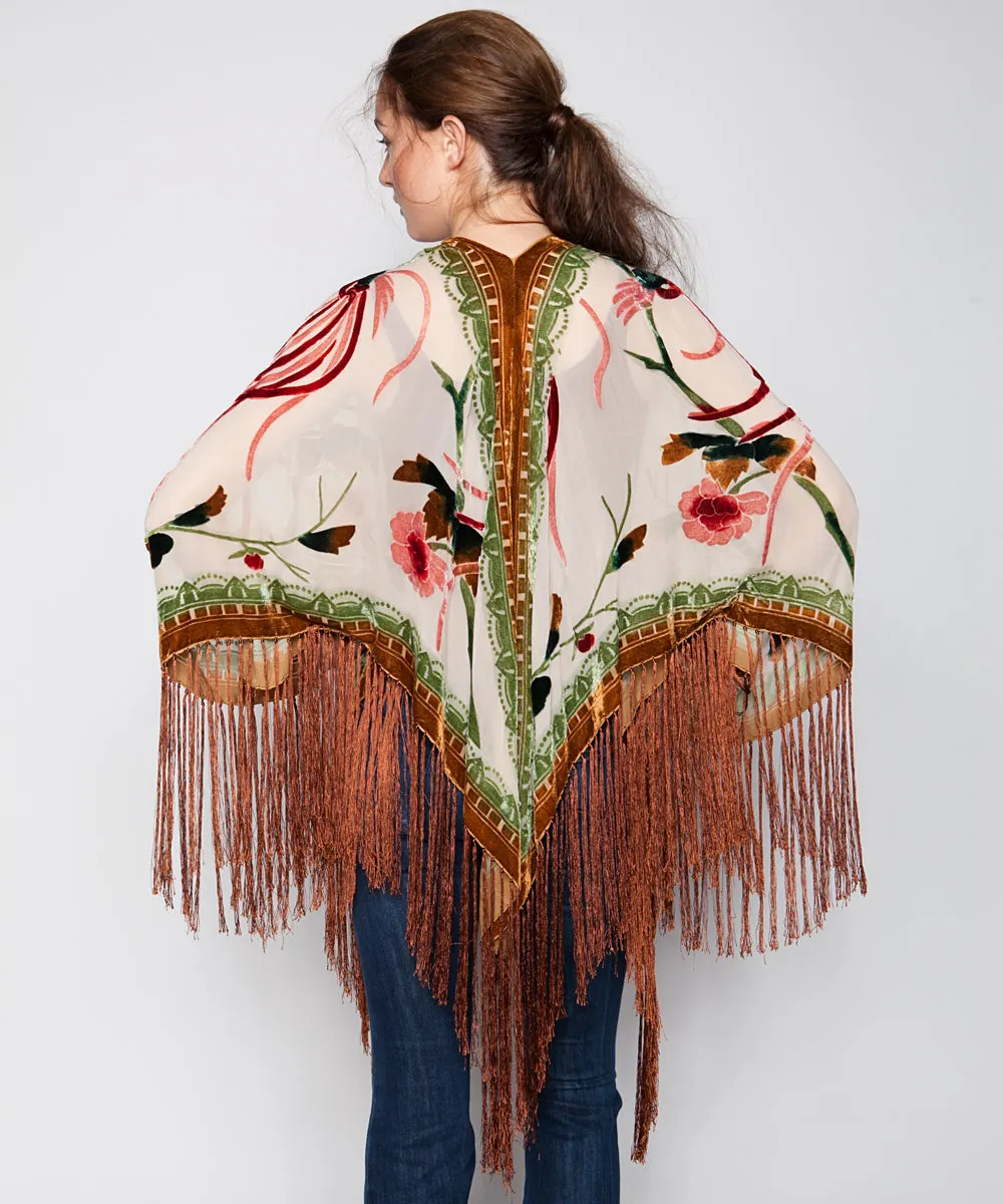 BIRD OF PARADISE KIMONO IN ECRU