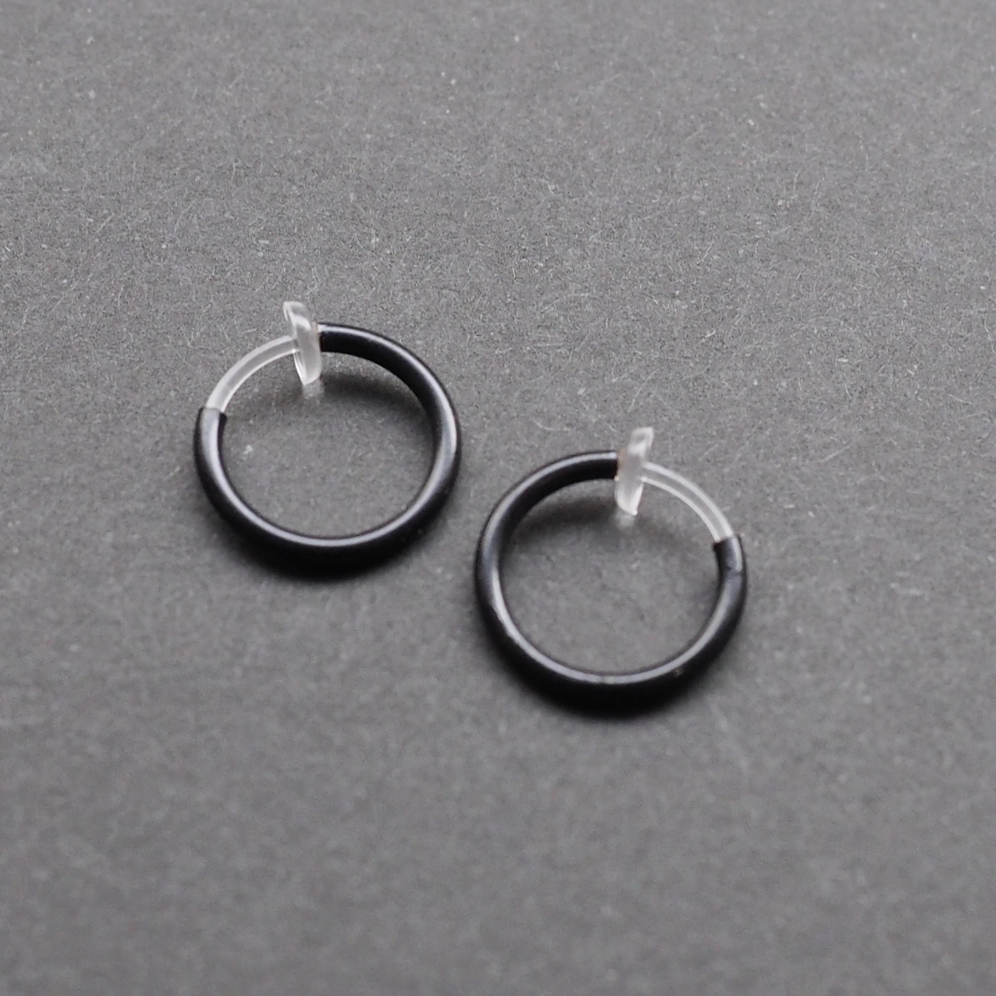 Black 12mm Invisible Clip On Earrings