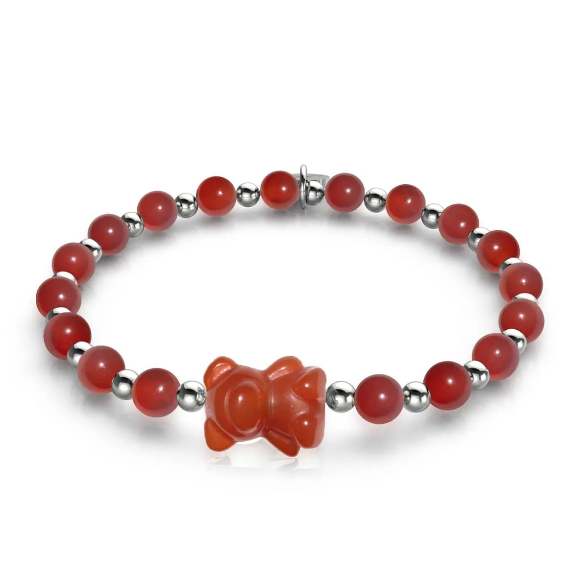 Blood Orange | Gemmy Bear Bracelet | Carnelian x Silver