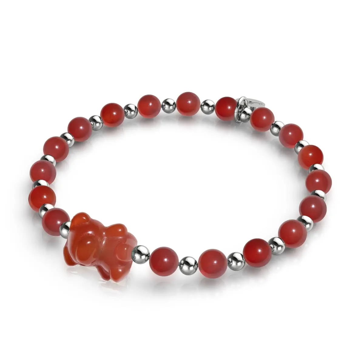 Blood Orange | Gemmy Bear Bracelet | Carnelian x Silver