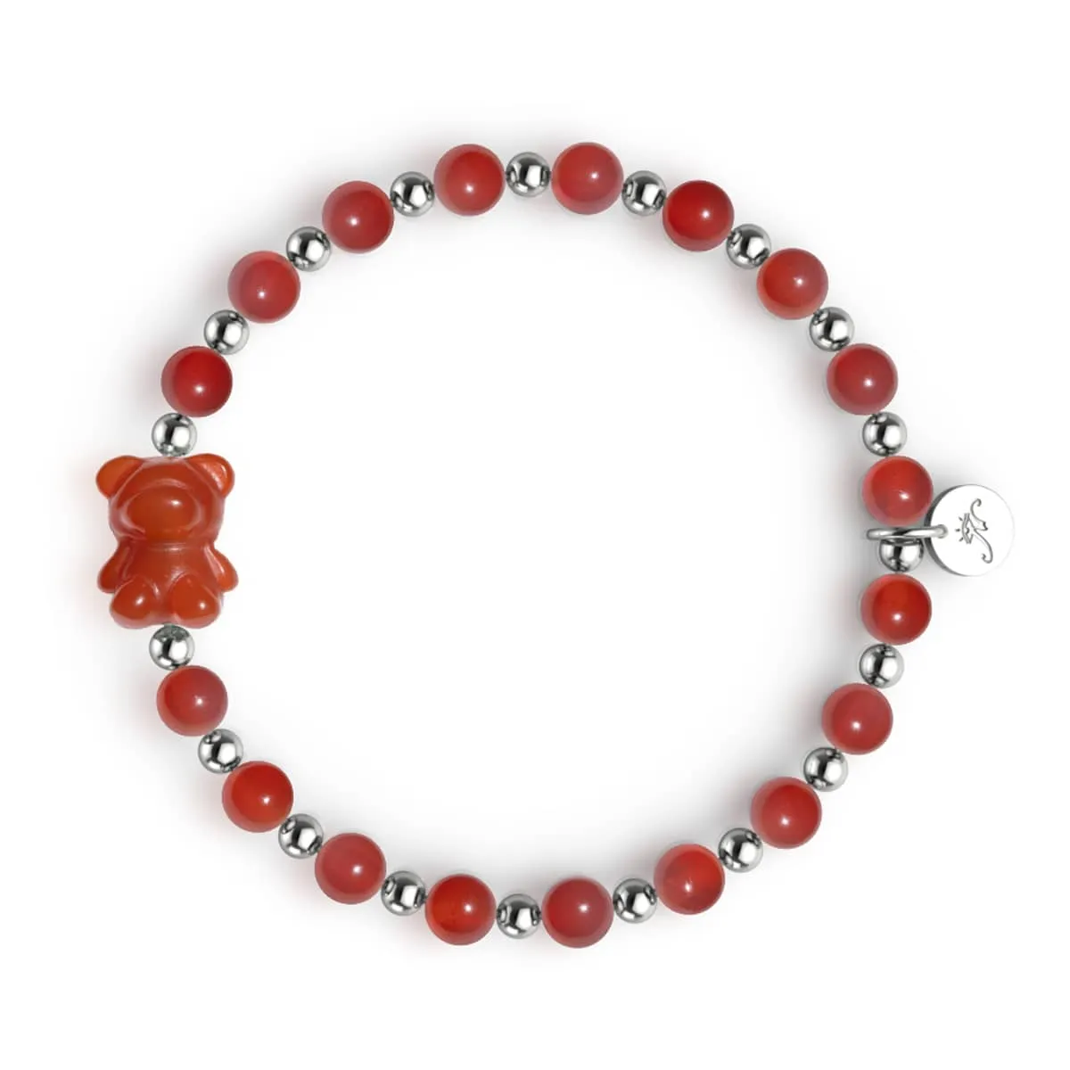 Blood Orange | Gemmy Bear Bracelet | Carnelian x Silver