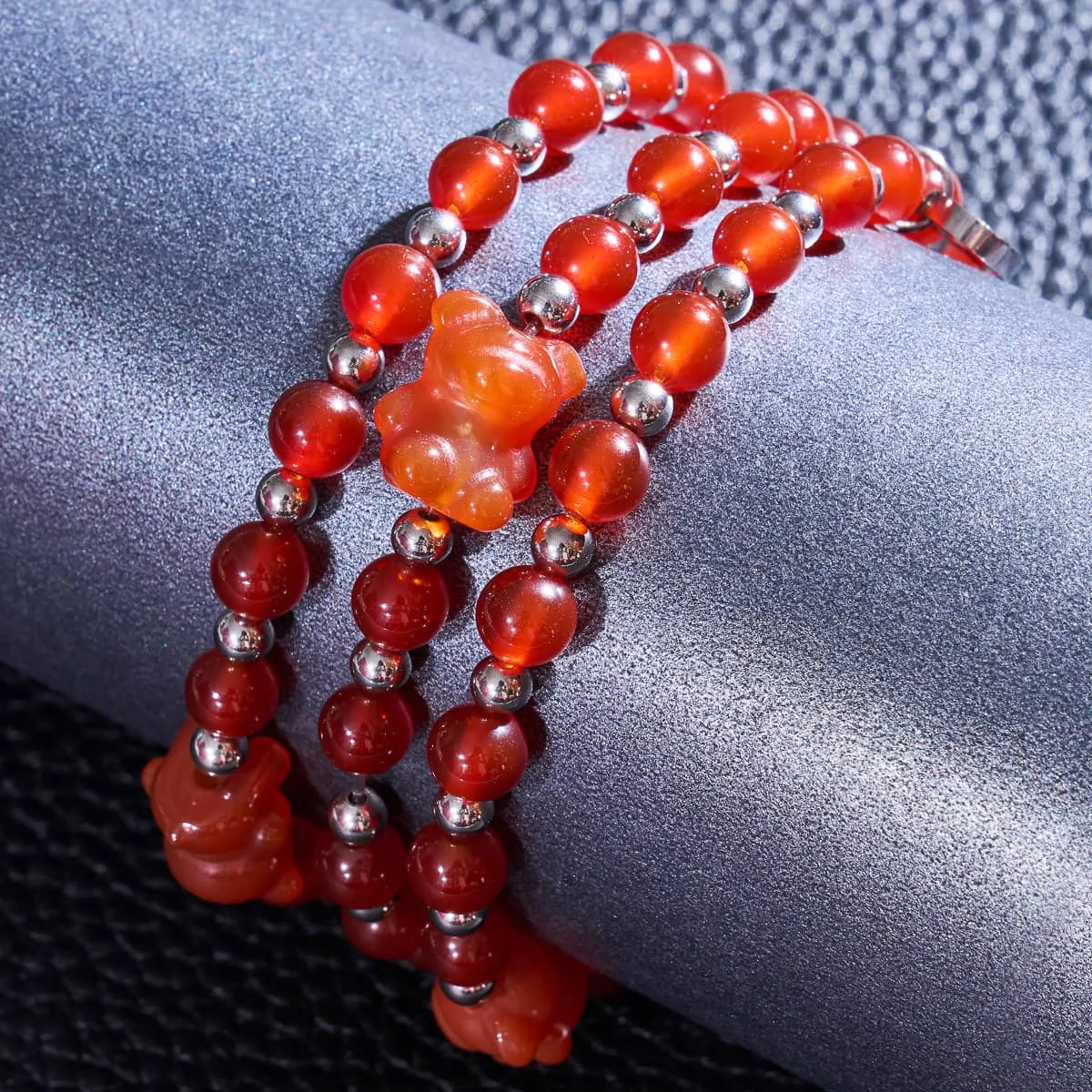 Blood Orange | Gemmy Bear Bracelet | Carnelian x Silver