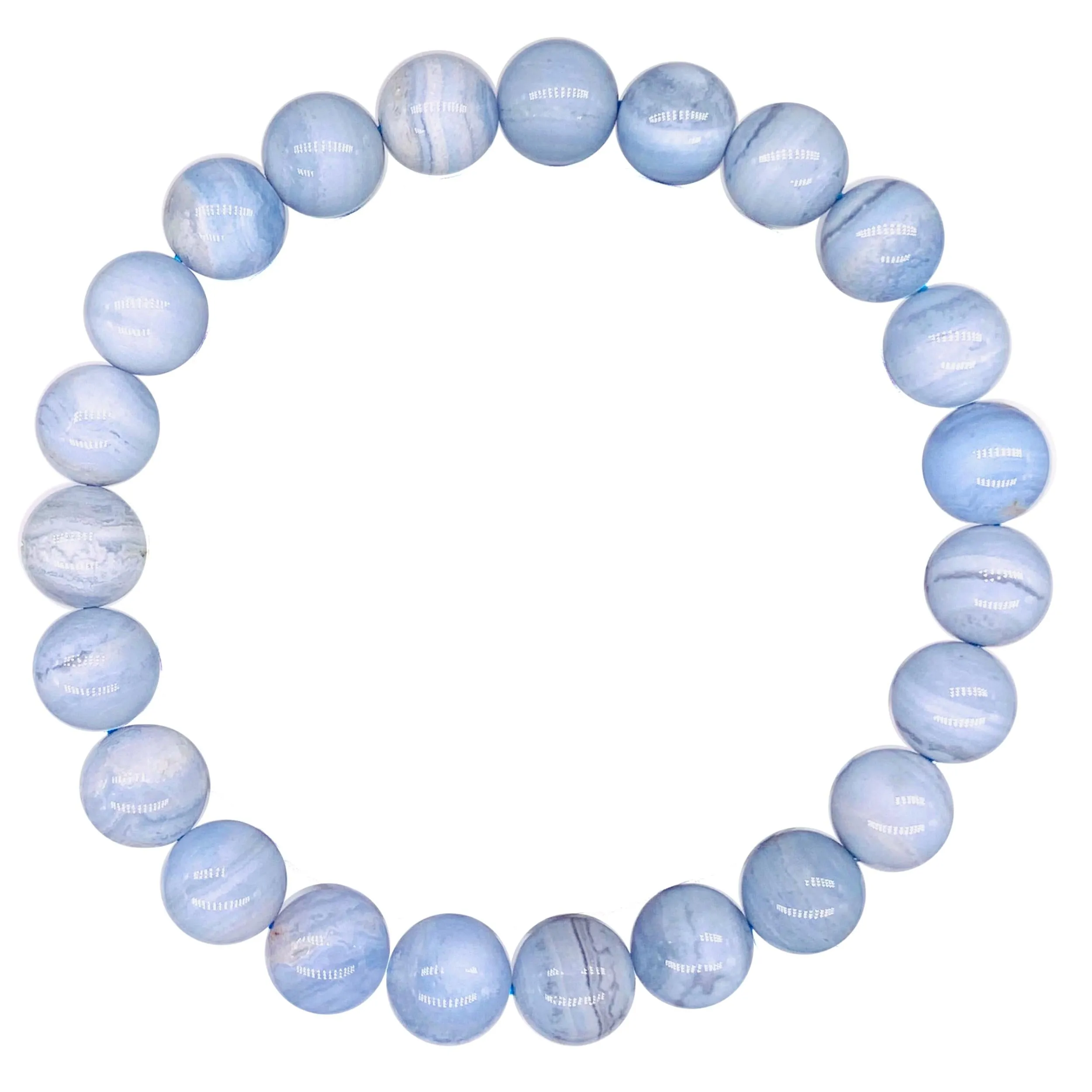 Blue Lace Agate Beaded Crystal Bracelet