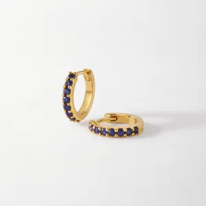 Blue Sapphire Pavé Huggie Earrings