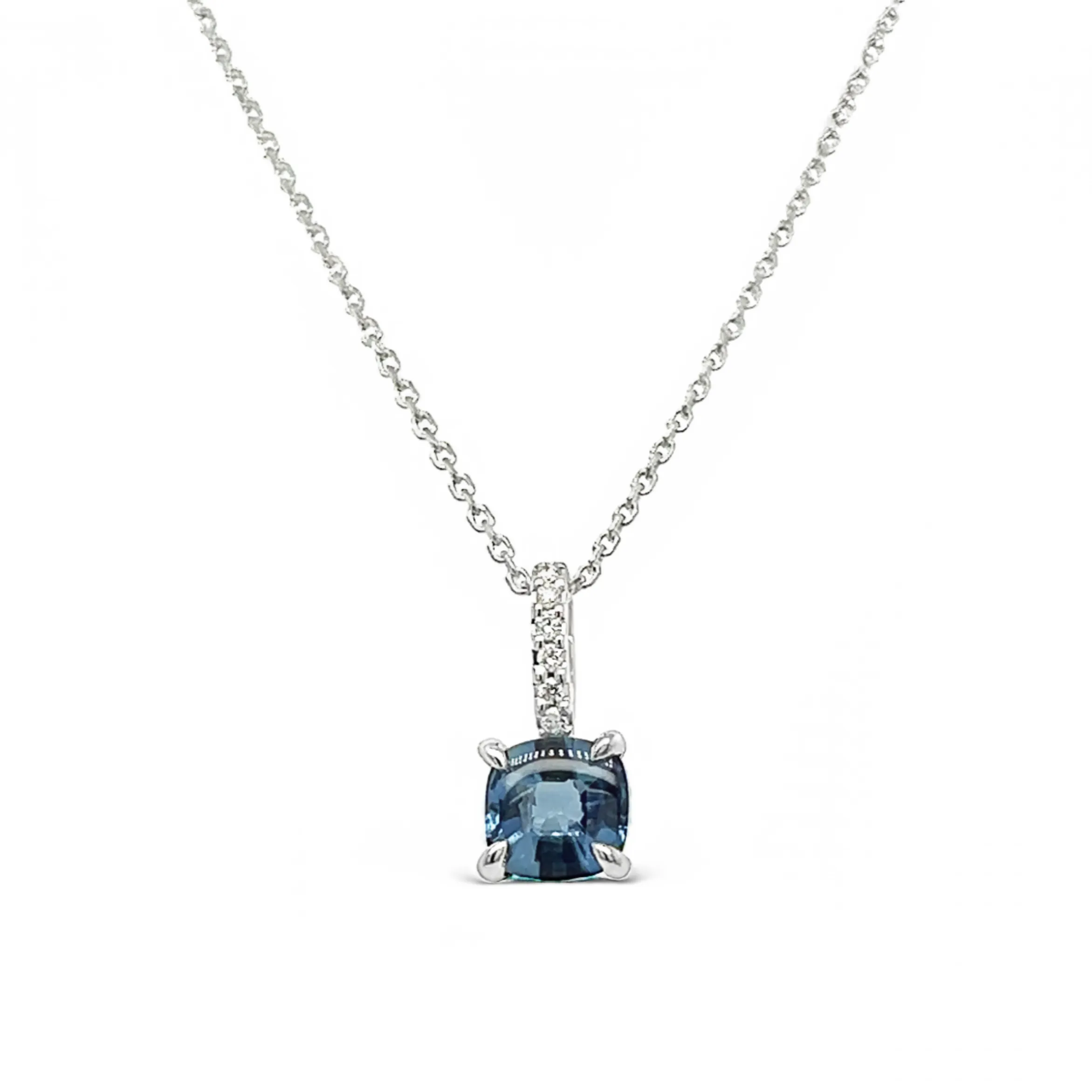 Blue Sapphire White Gold Necklace