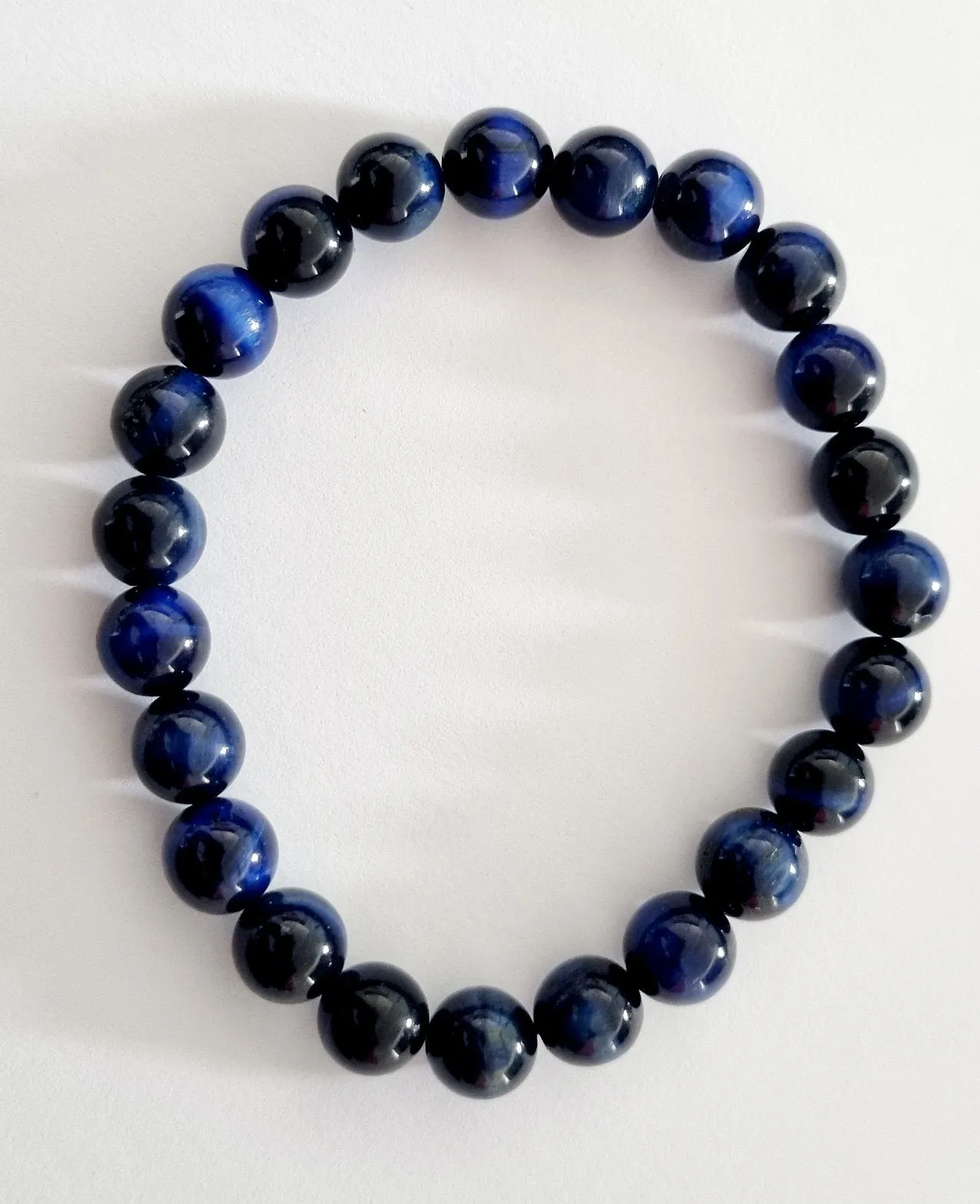 Blue Tigers Eye Crystal Bracelet 8mm Beads