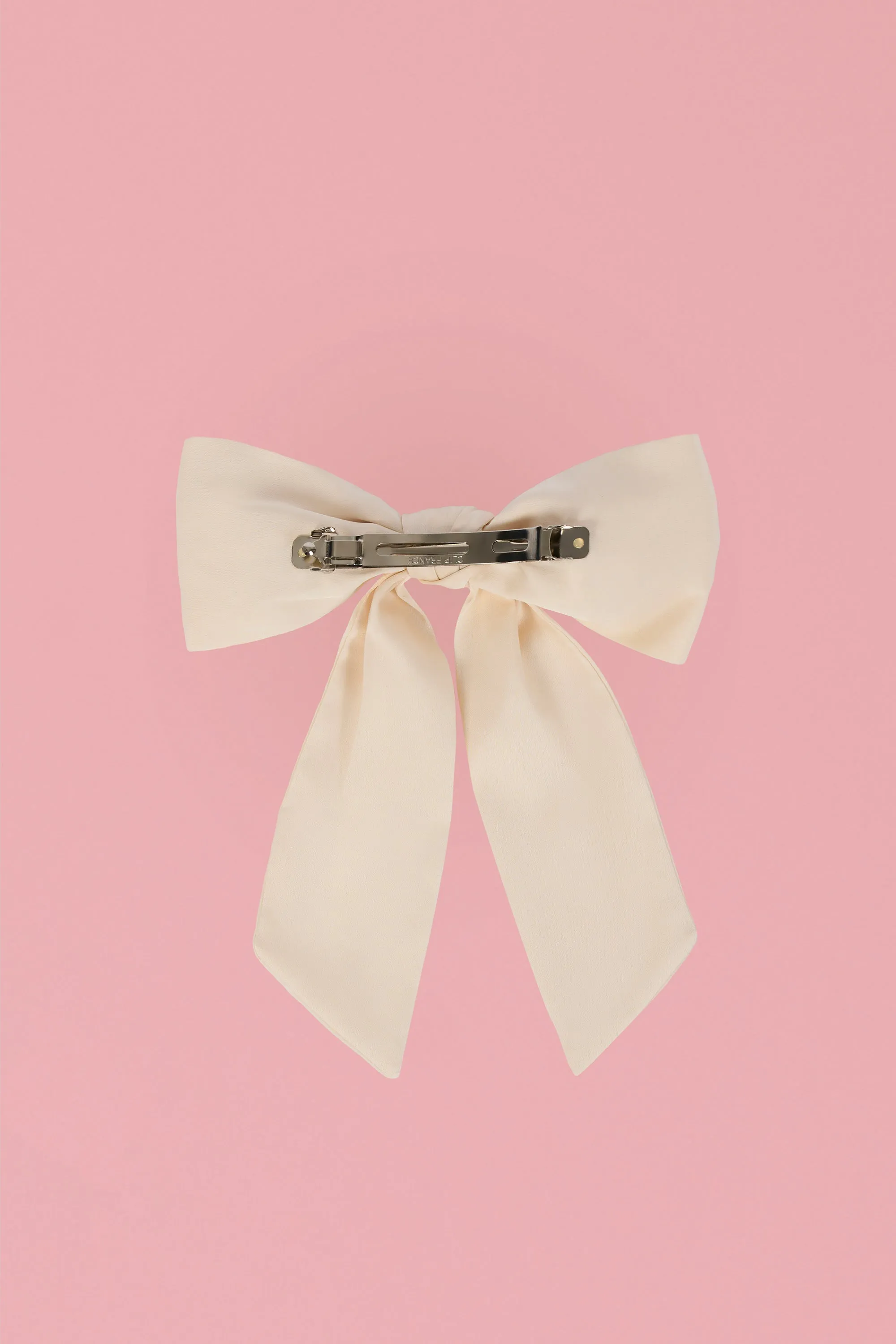 Bow Hair Clip in Ivory