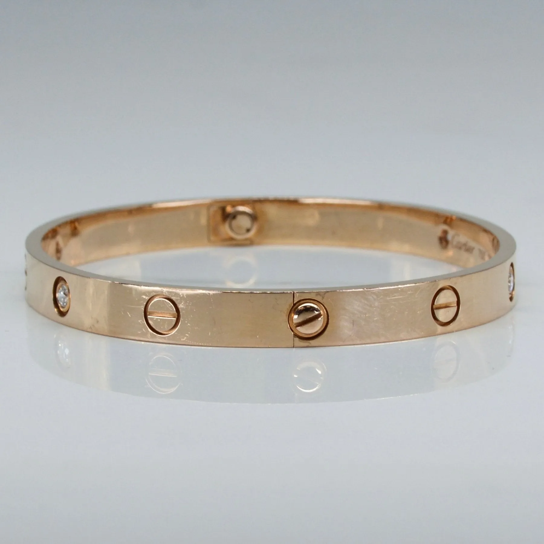 'Cartier' Love Bracelet, 4 Diamonds | 7" |