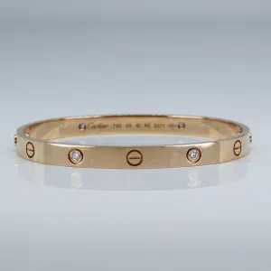 'Cartier' Love Bracelet, 4 Diamonds | 7" |