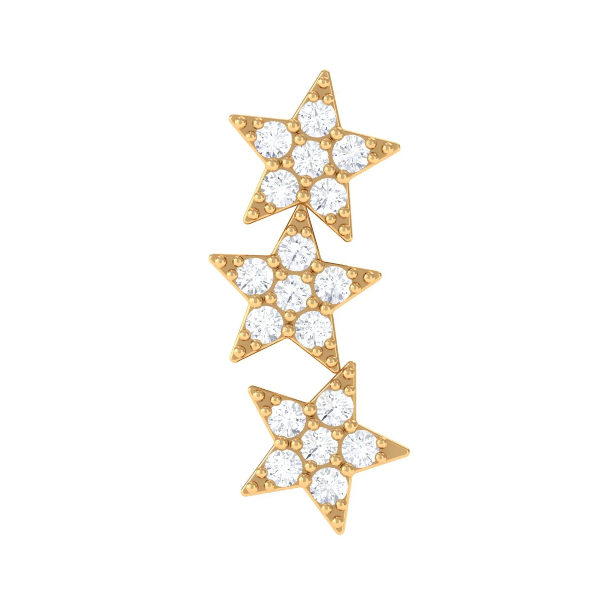 Certified Moissanite Star Ear Crawler Earring