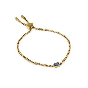 Children's September Sapphire Birthstone Bracelet - Yellow Gold