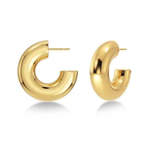 Chunky Creoles L Gold Earrings