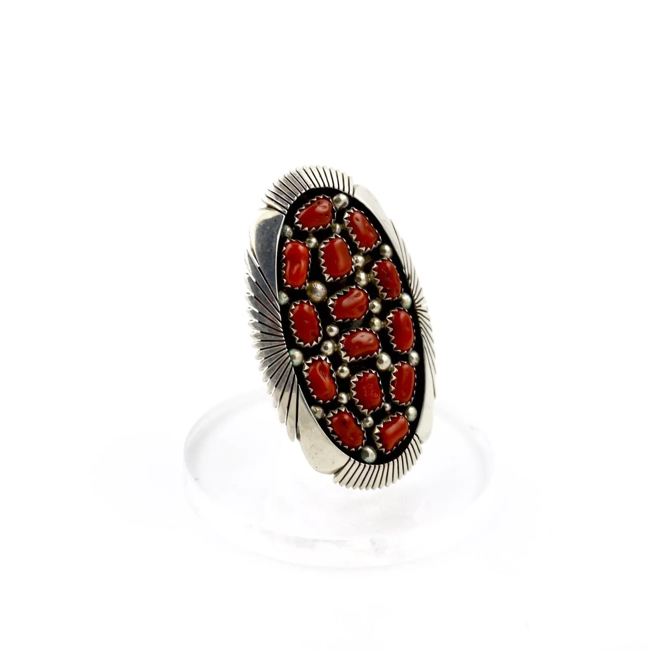 Cluster Red Coral Ring