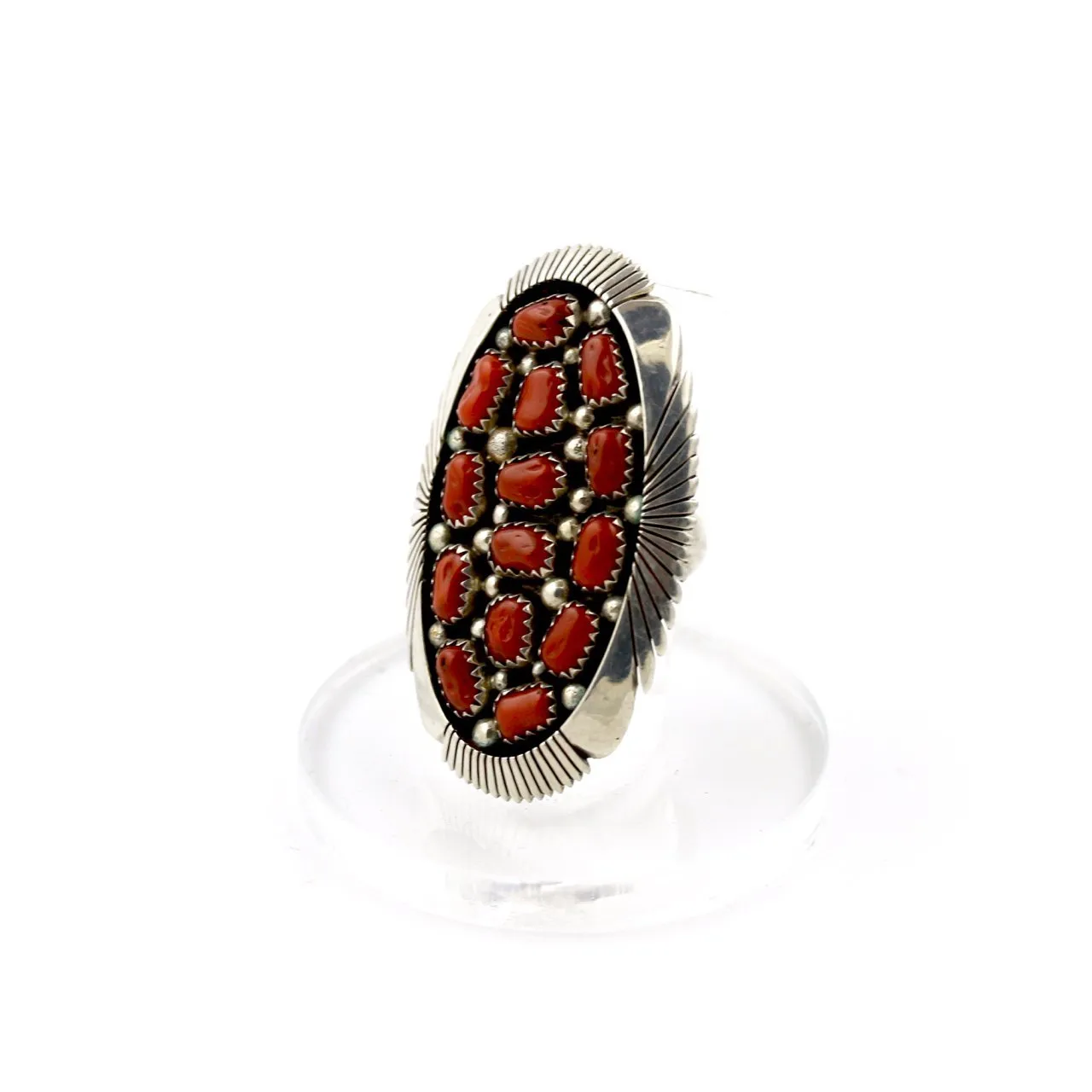 Cluster Red Coral Ring