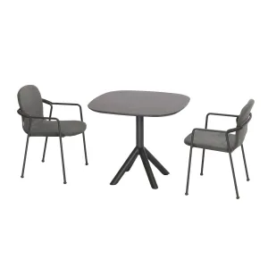 Coral 3 Pc Outdoor Bistro Dining Setting Graphite