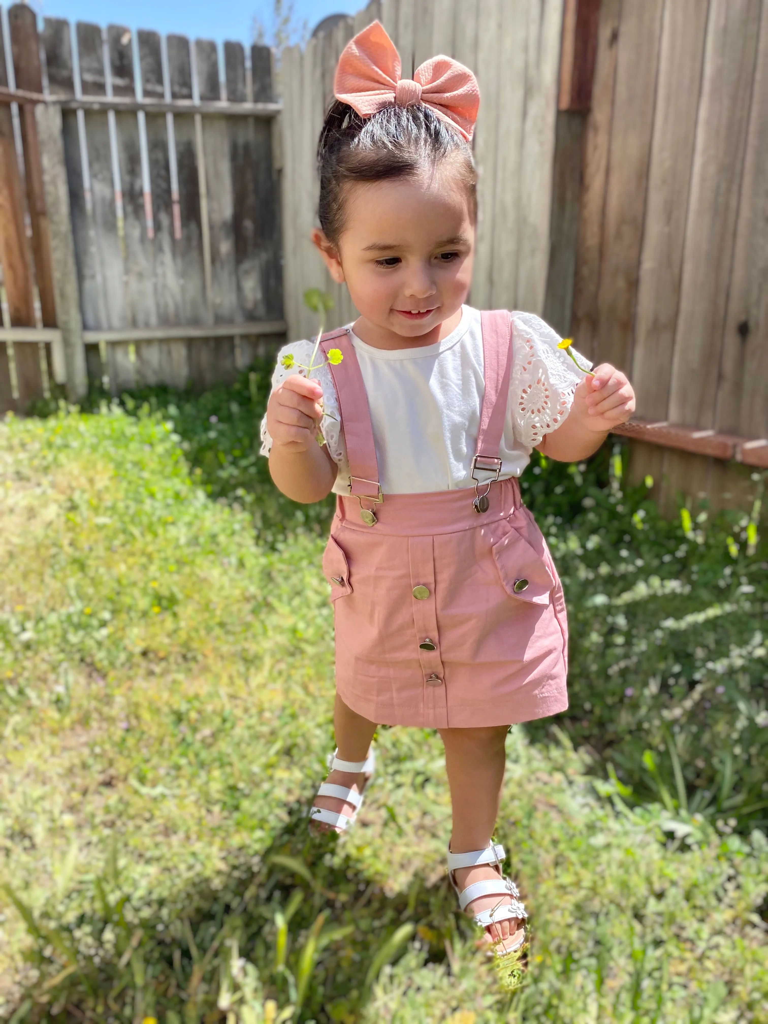 Coral Overall Romper