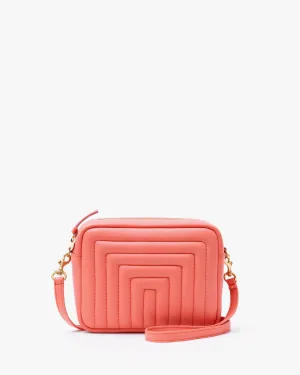 Coral Quilted Crossbody