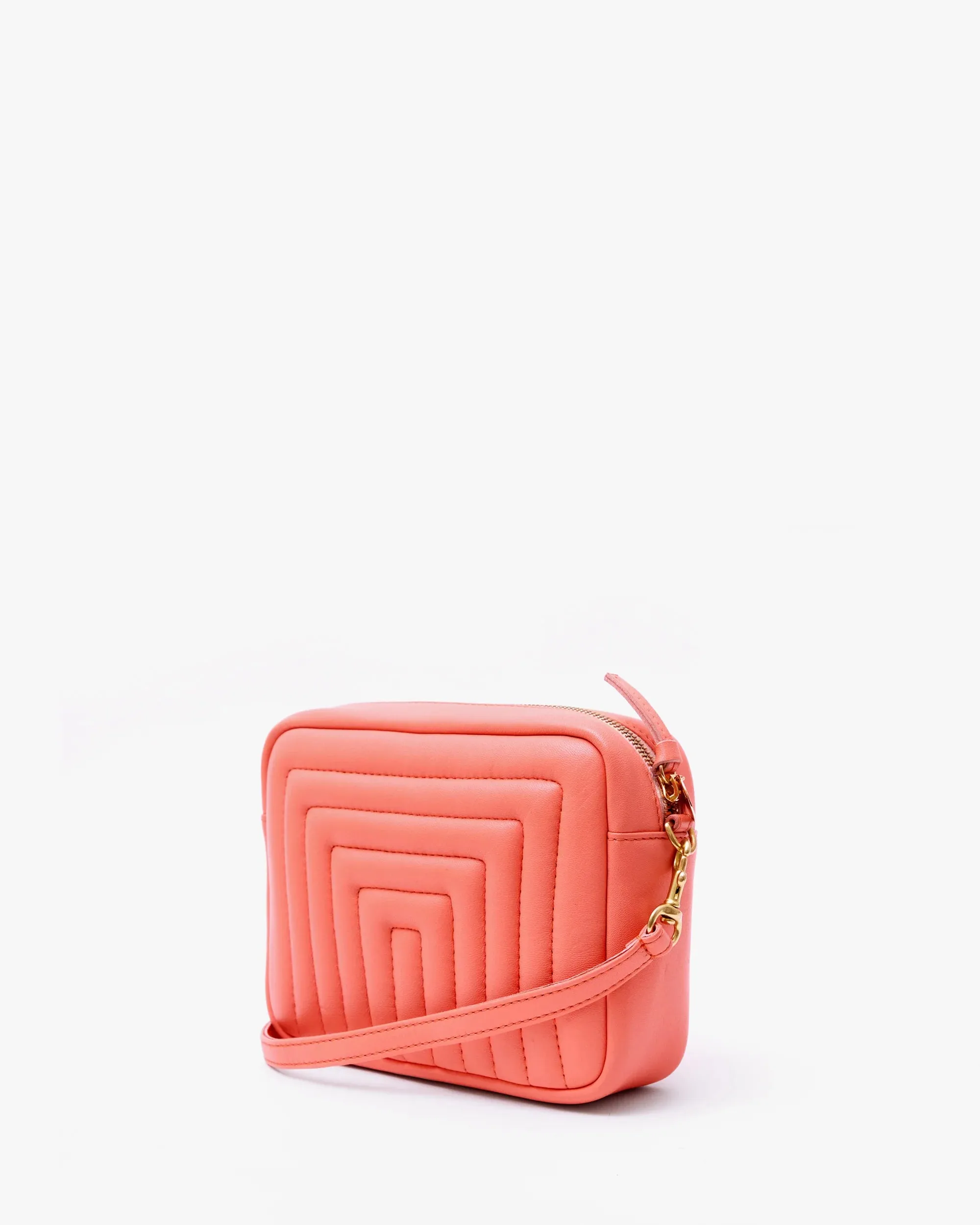 Coral Quilted Crossbody