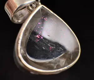 COVELLITE Crystal Pendant - Rare Pink FIRE QUARTZ Crystal with a Polished Finish Set in an Open Back Sterling Silver Bezel, 53864