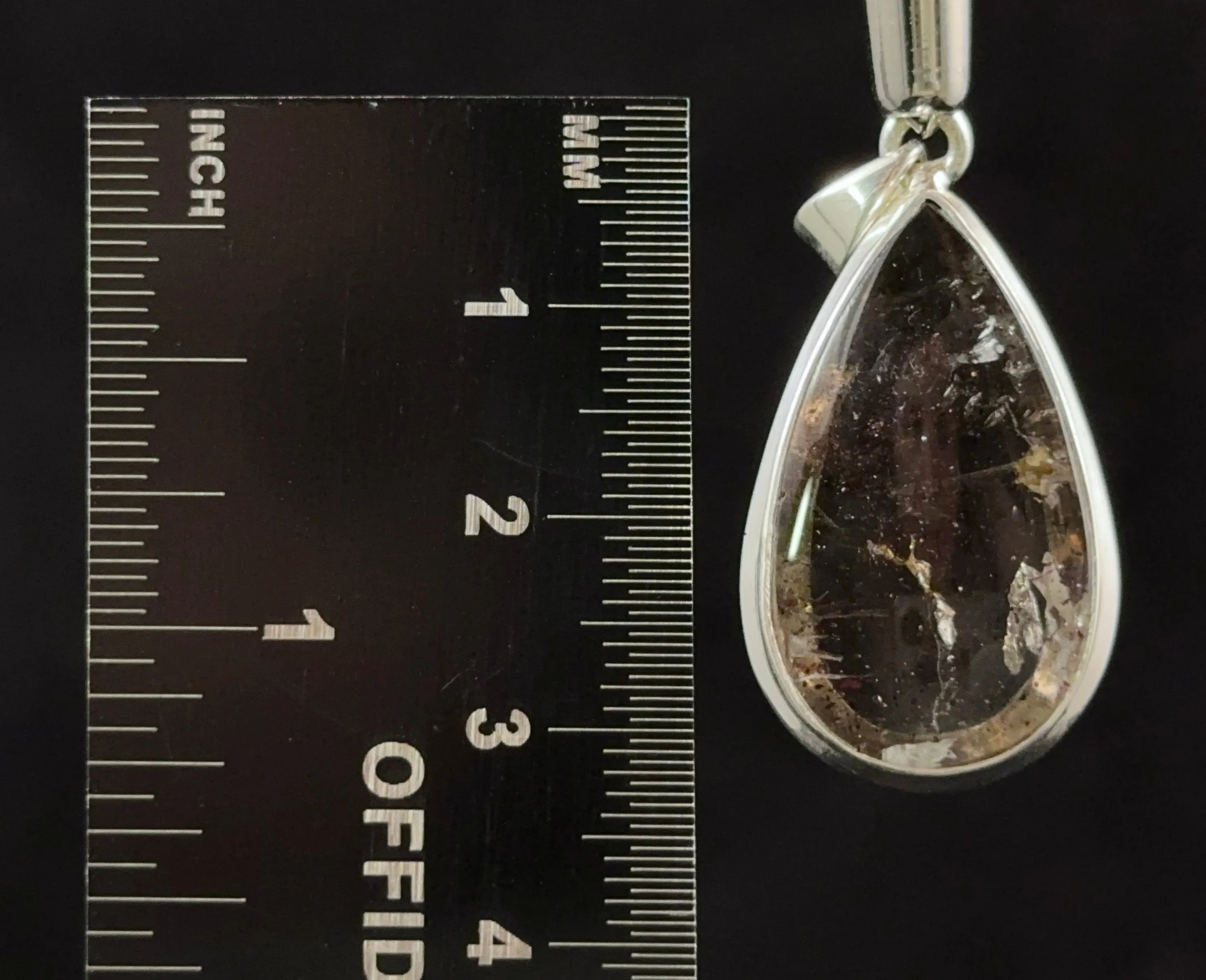 COVELLITE Crystal Pendant - Rare Pink FIRE QUARTZ Crystal with a Polished Finish Set in an Open Back Sterling Silver Bezel, 53885