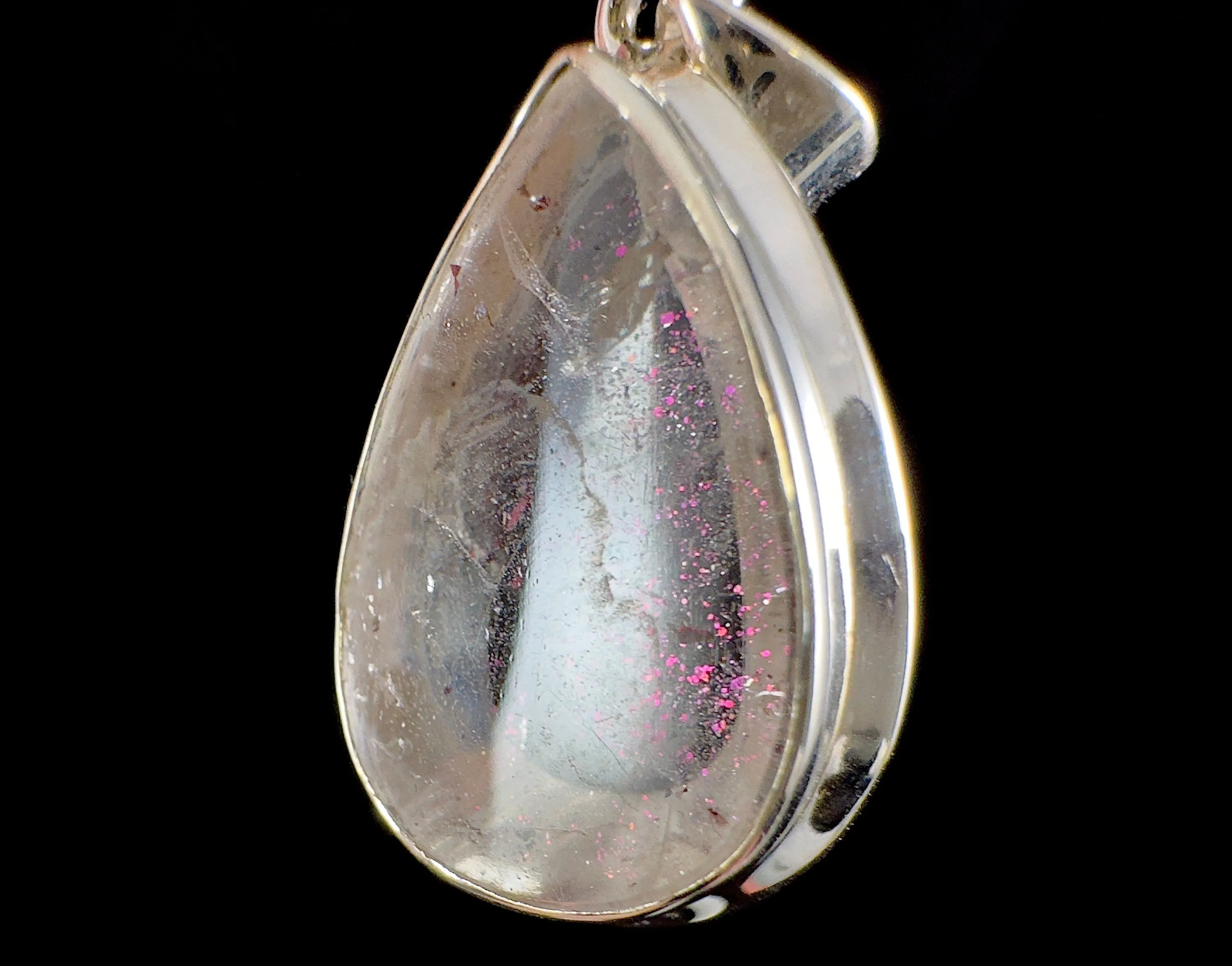 COVELLITE Pink Fire Quartz Crystal Pendant - Fine Jewelry, Healing Crystals and Stones, 54274