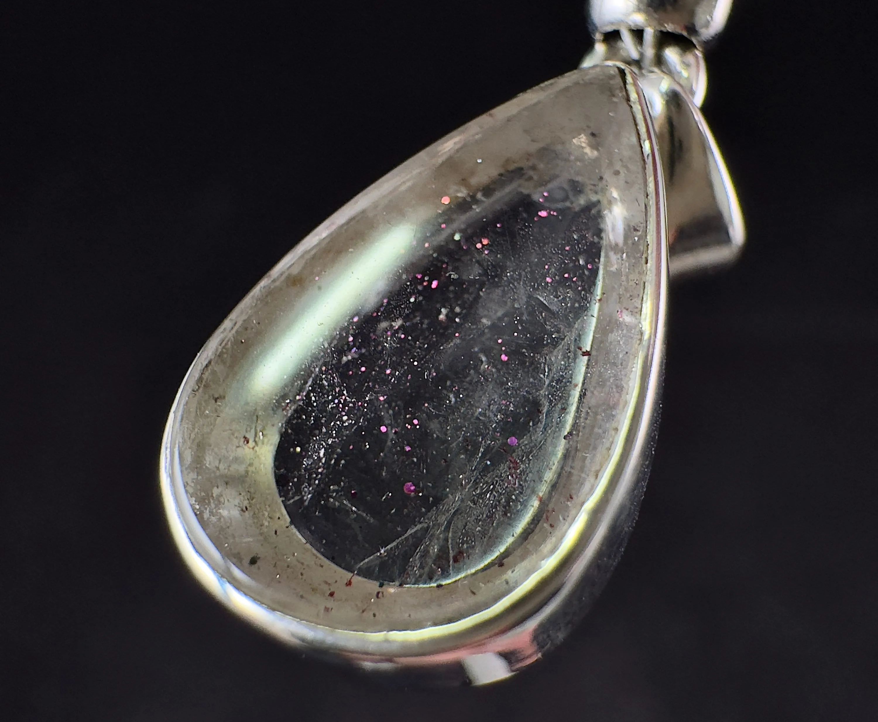 COVELLITE Pink Fire Quartz Crystal Pendant - Fine Jewelry, Healing Crystals and Stones, 54295