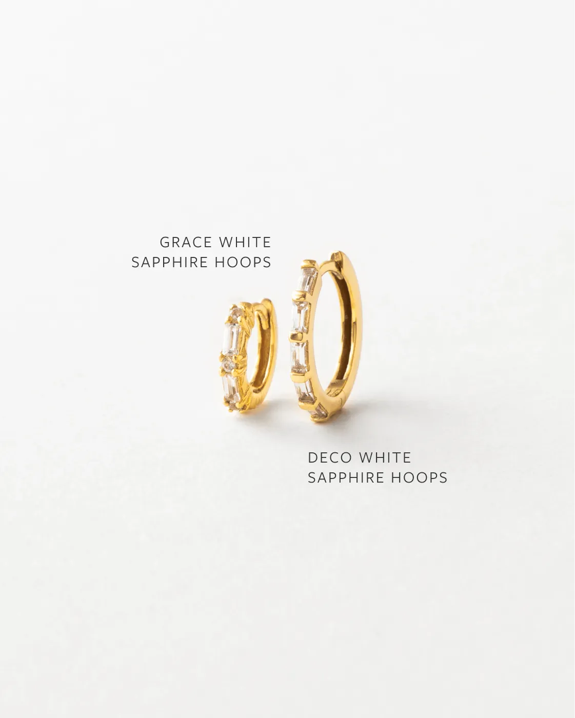 Deco White Sapphire Hoops