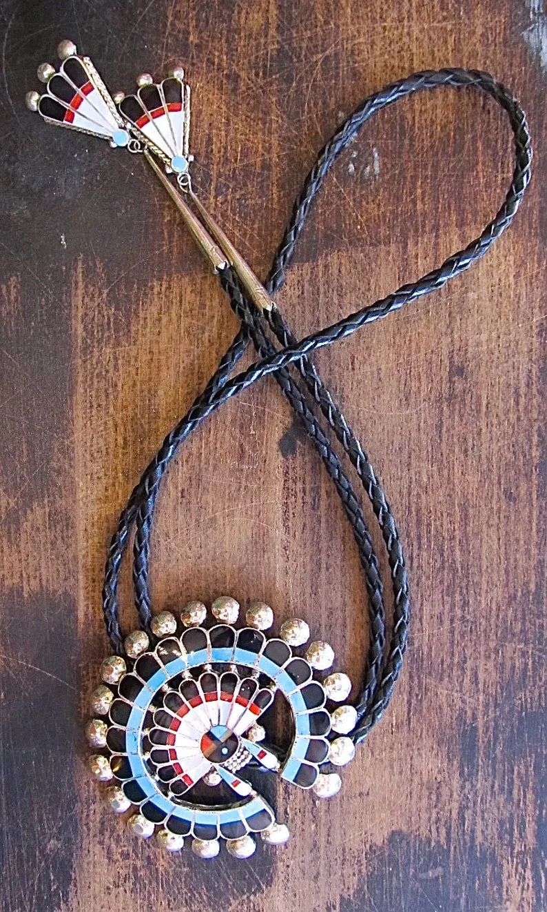 DELGER CELLICION Massive Zuni Sun Face Bolo Tie