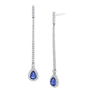 Diamond and Sapphire Drop Earrings