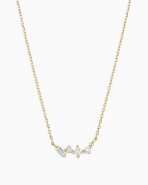 Diamond and White Sapphire Amara Cluster Necklace