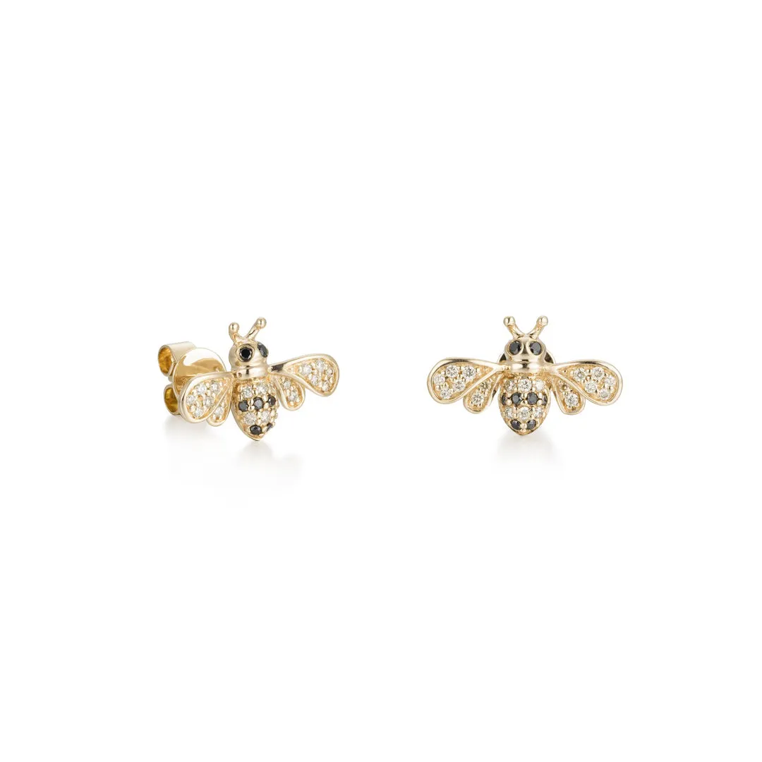 Diamond Bee Earrings