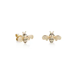 Diamond Bee Earrings