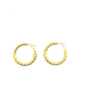 Diamond Cut Hoop Earrings