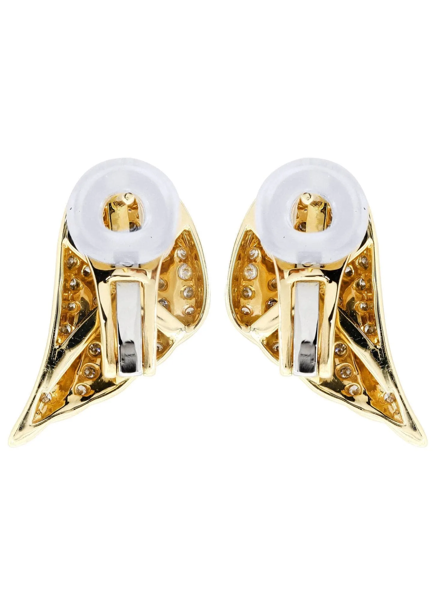 Diamond Earrings For Men |  14K Yellow Gold  | 1.56 Carats