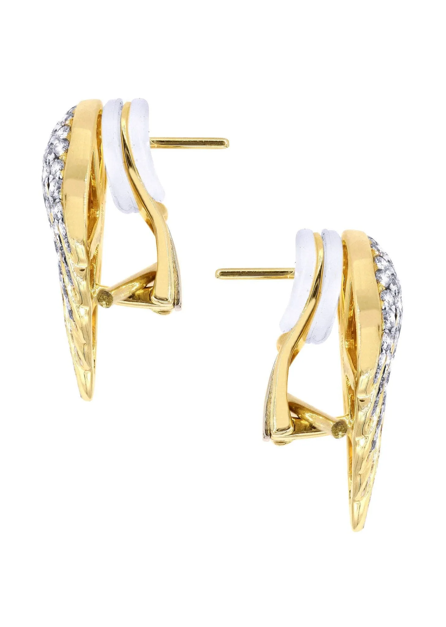 Diamond Earrings For Men |  14K Yellow Gold  | 1.56 Carats