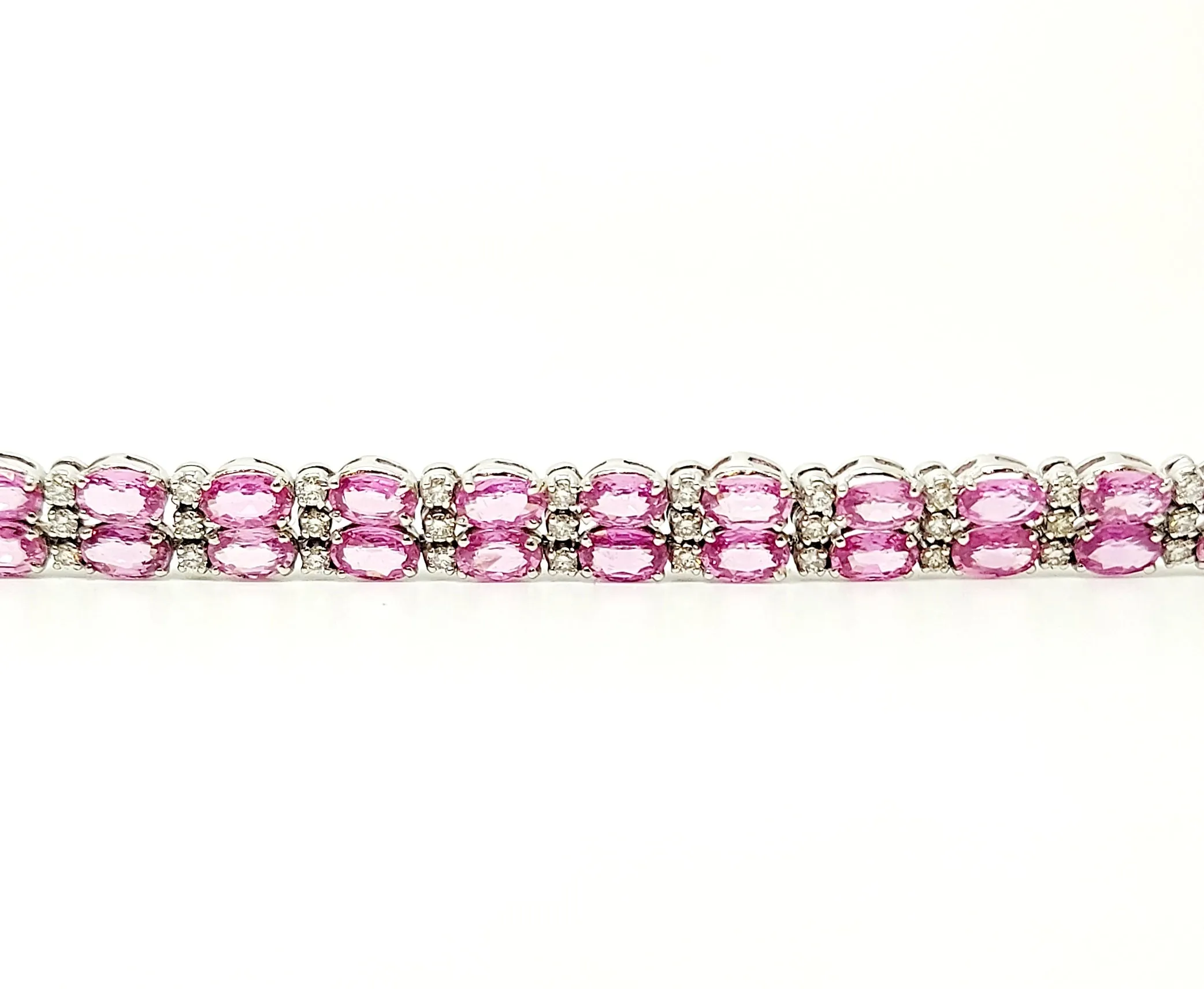 DOUBLE ROW PINK SAPPHIRE & DIAMOND BRACELET AD NO. 2036