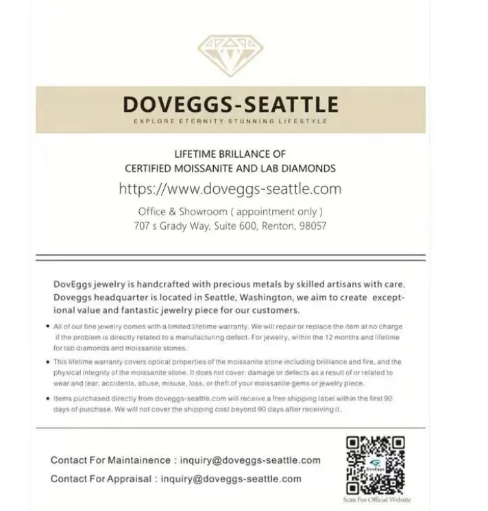 Doveggs round moissanite&color gem/lab grown diamond clover leaf key pendant necklace(pendant only)