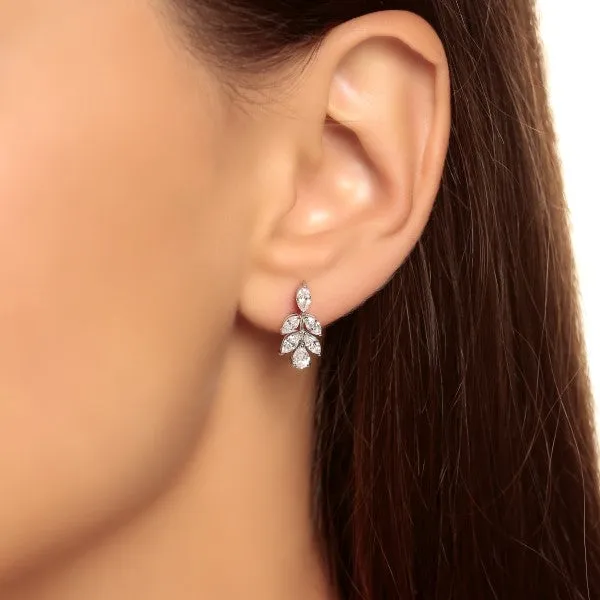 Drop Pear and Marquise Diamond Earrings