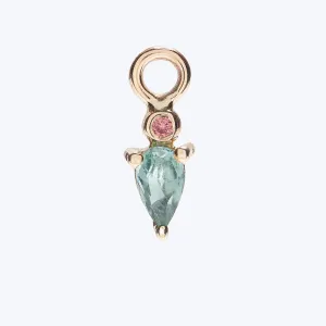 Droplet Charm with Green Tourmaline