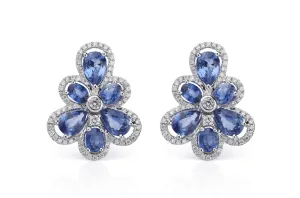 Earrings Pear Shape Natural Sapphire