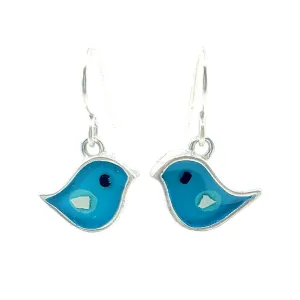 Earrings - Single Birds (Turquoise) by Happy Art Studio