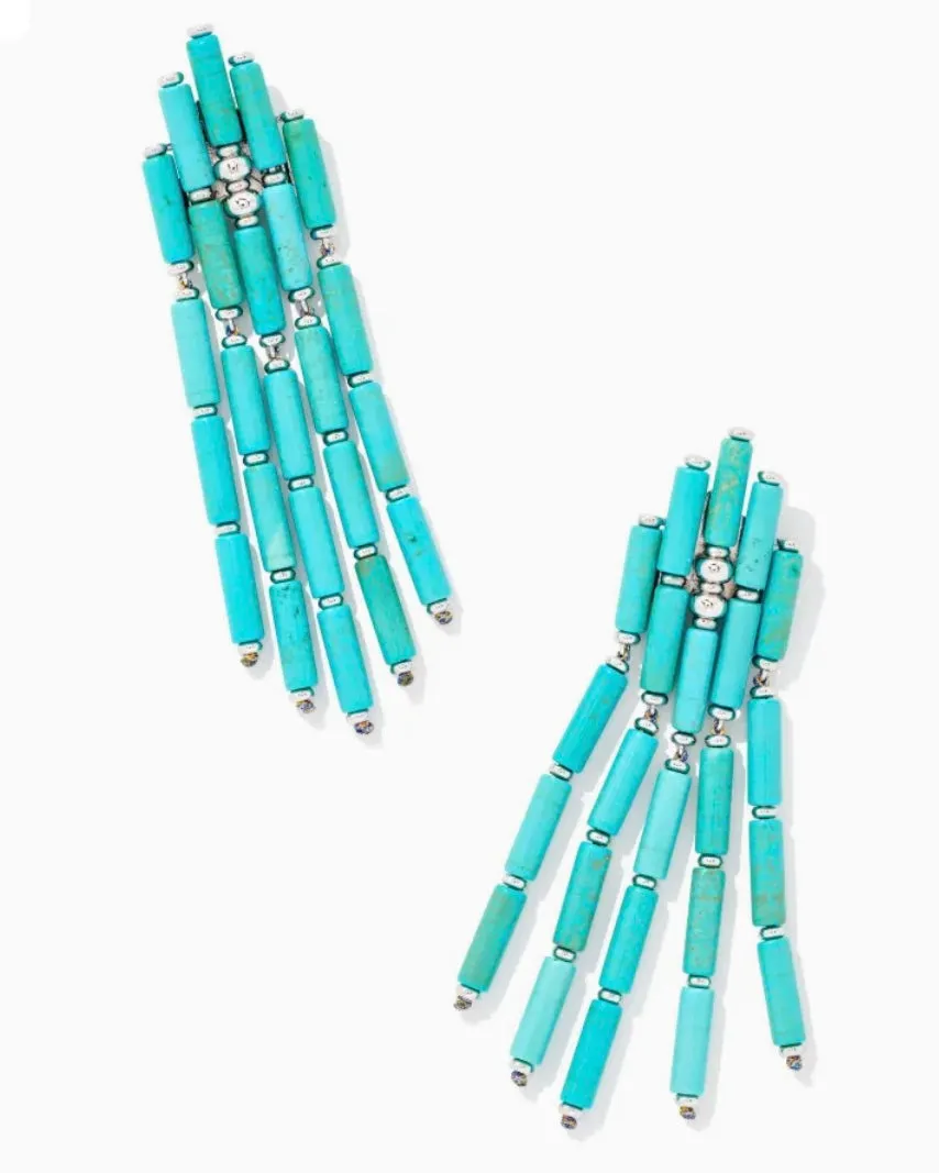 Ember Statement Silver Variegated Turquoise Kendra Scott Earrings