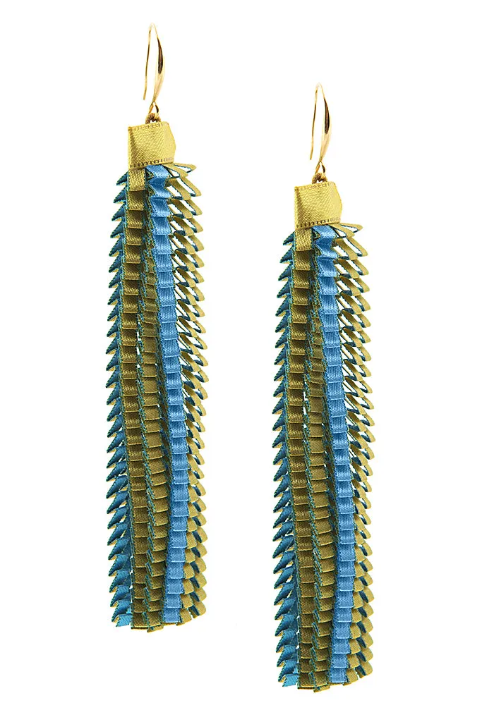 Essilp Turquoise Multicolor Fabric Earrings